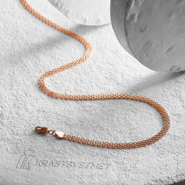 Цепь из красного золота 585, плетение «Бисмарк двойной»